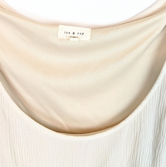 TEA N CUP Cream Boho Crochet Inset Tunic Dress - Picture 7 of 7